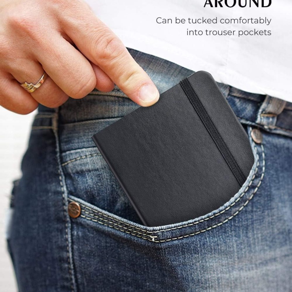 AISBUGUR Pocket Notebook, Small Notebook, 2-Pack Total 320 Pages,3.7" x 5.7" Pocket Notebook (2 Pack, Black1) - Image 6